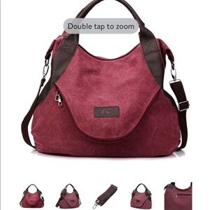 Women's Canvas K2 Handbag Vintage Large Pocket Shoulder Bag Hobo NWOT